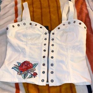 Harley Davidson zip up crop top